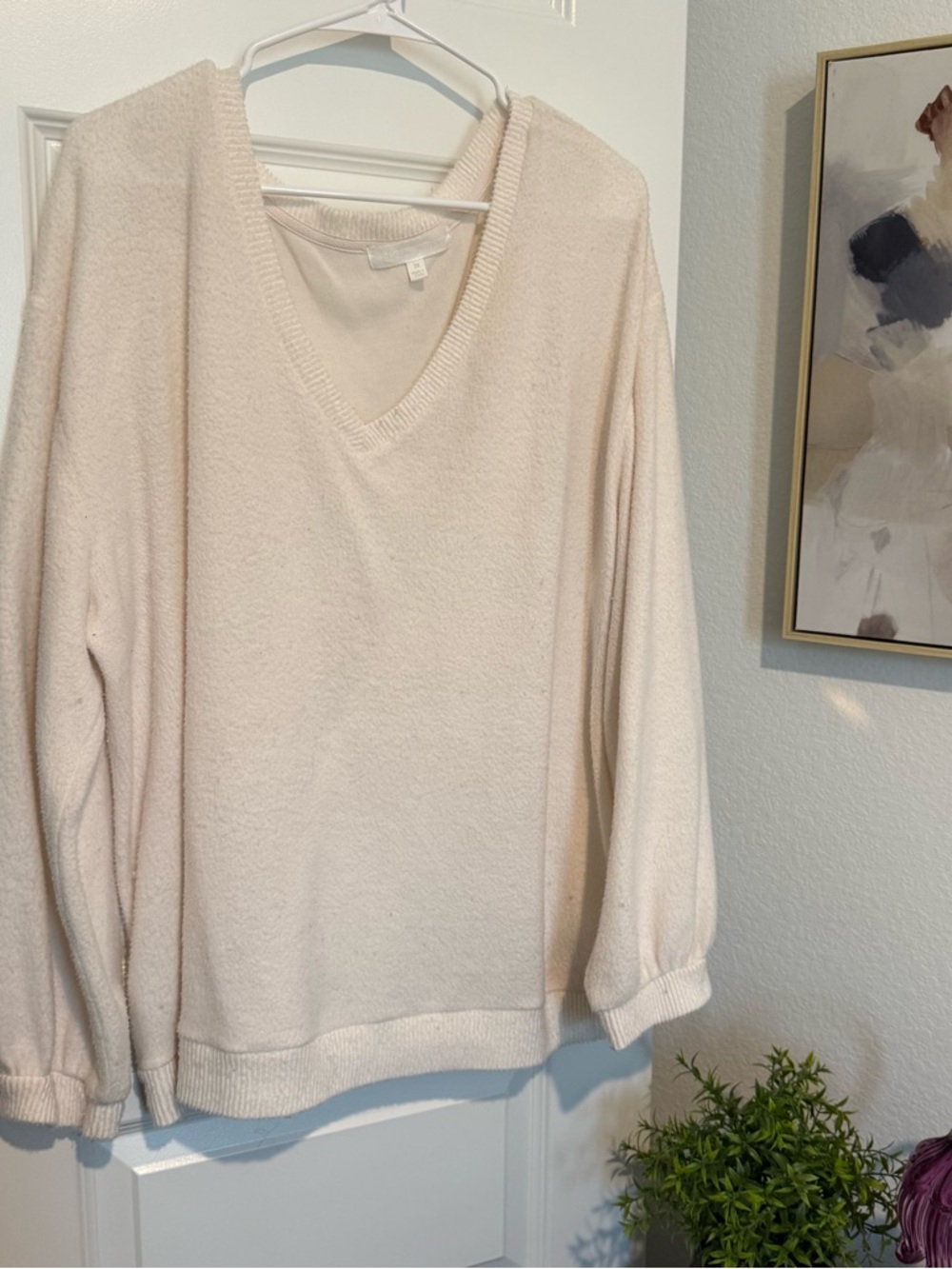 Adyson Marker (Nordstrom) V-Neck Cream Sweater Size 3X